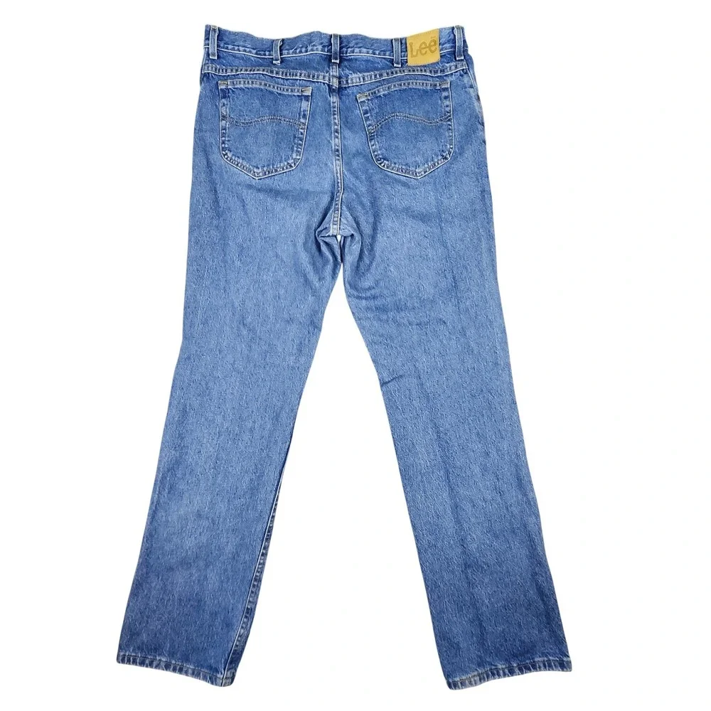 Lee Jeans Mens 40x34 Blue Denim Regular Fit Straight Leg‎ Vintage Made in USA